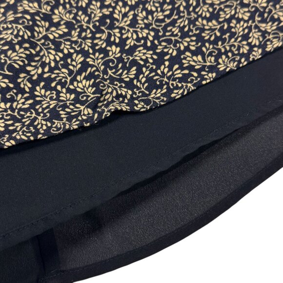 VTG 90s Talbots Dark Floral Midi Skirt Sz.6 Black Y2K Whimsigoth Boho Fairy - Picture 7 of 9